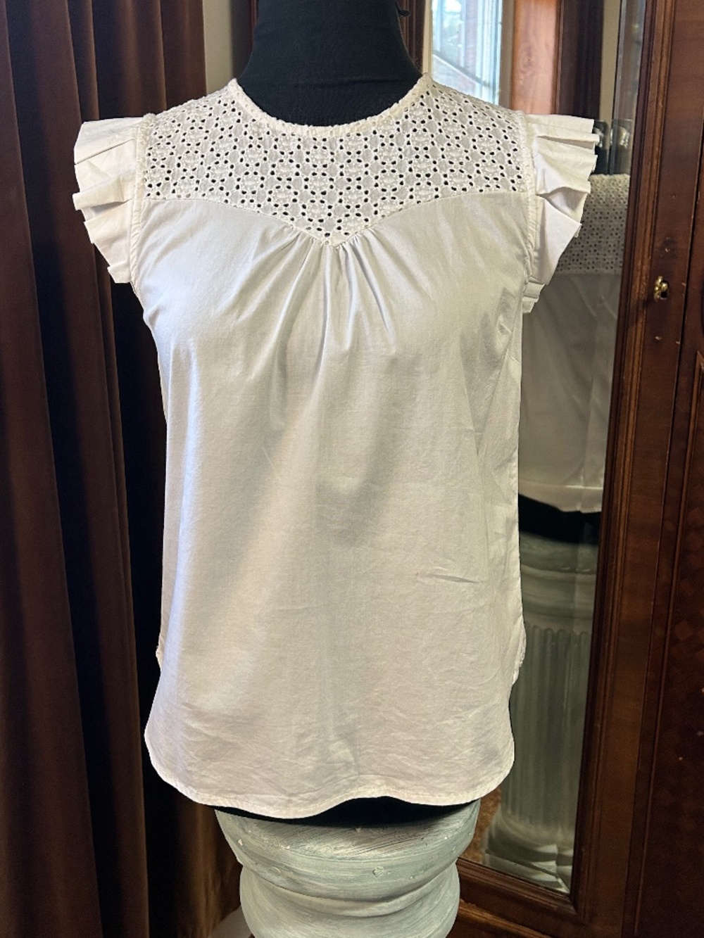 Monteau Eyelet and Ruffle Top